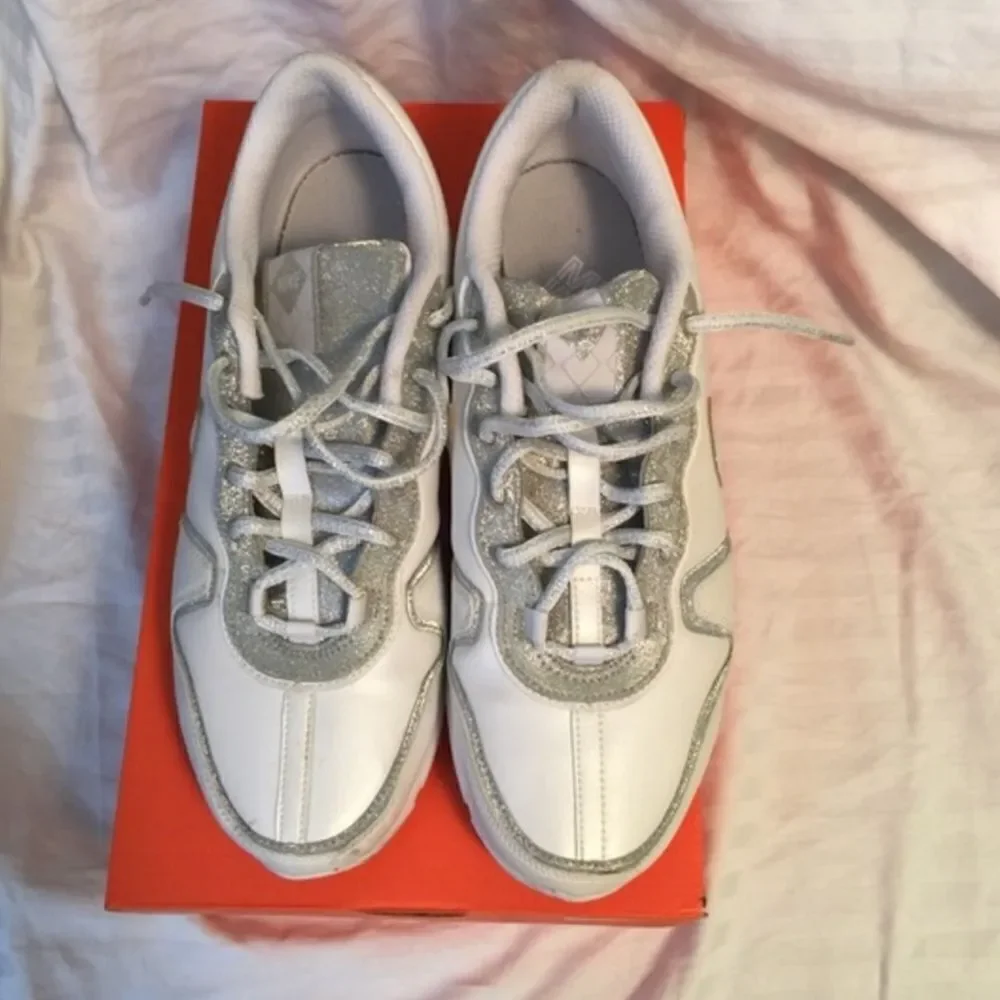 Nike air white and silver glitter